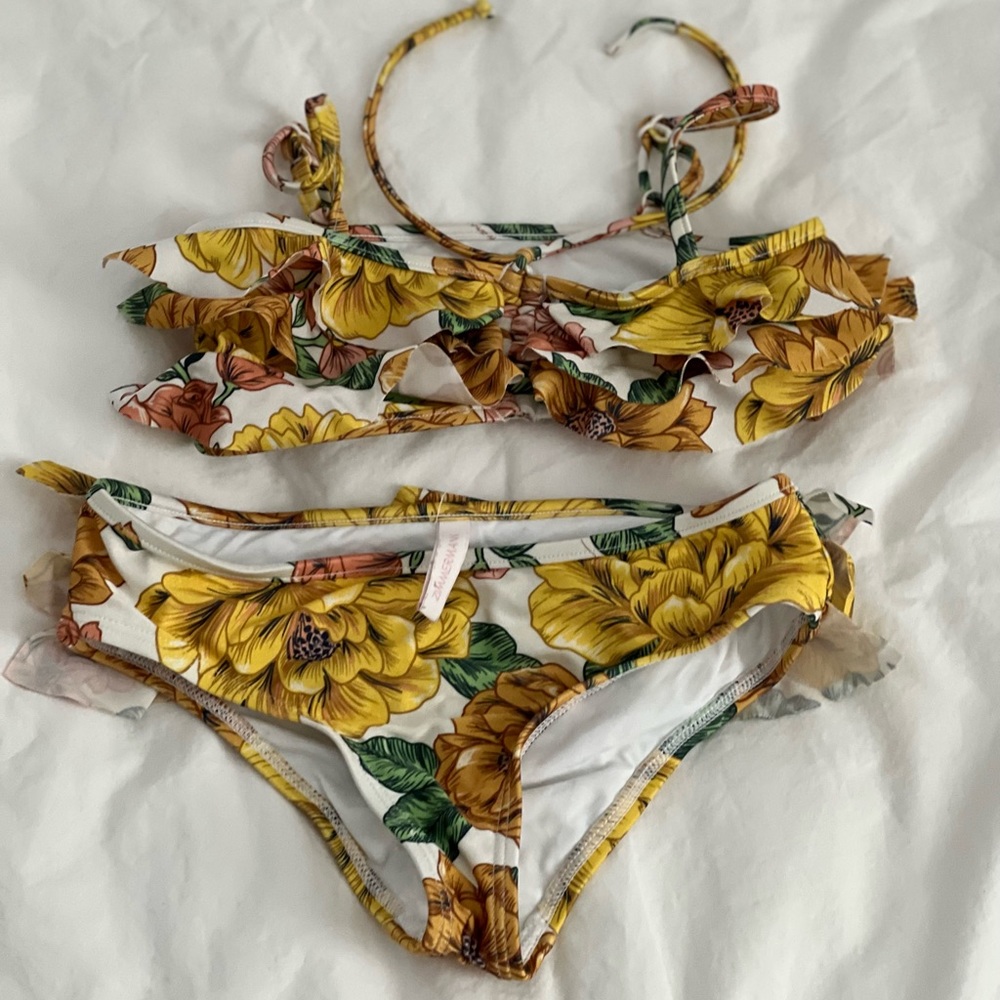 KIDS Zimmermann Floral Bikini Yellow